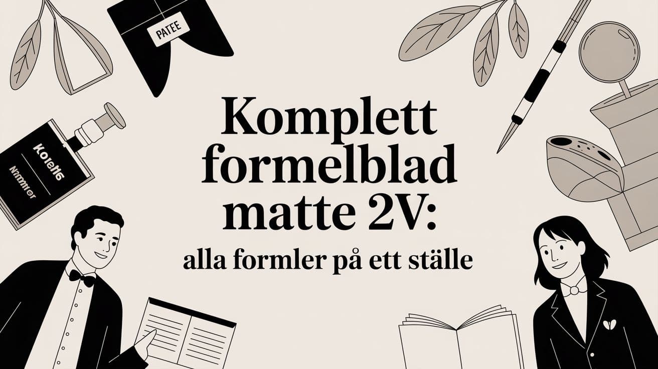Komplett formelblad matte 2v: Alla formler på ett ställe