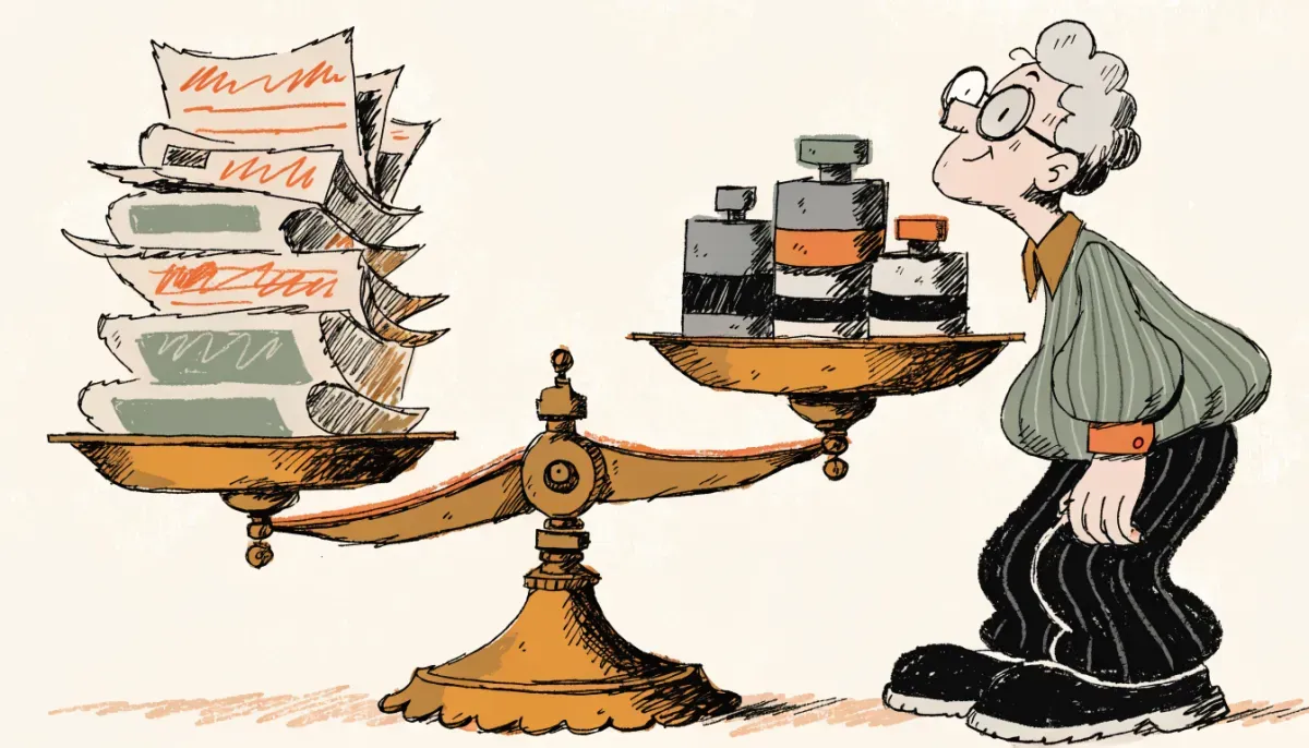 Illustration av hur normering balanserar svåra och lätta prov till samma skala