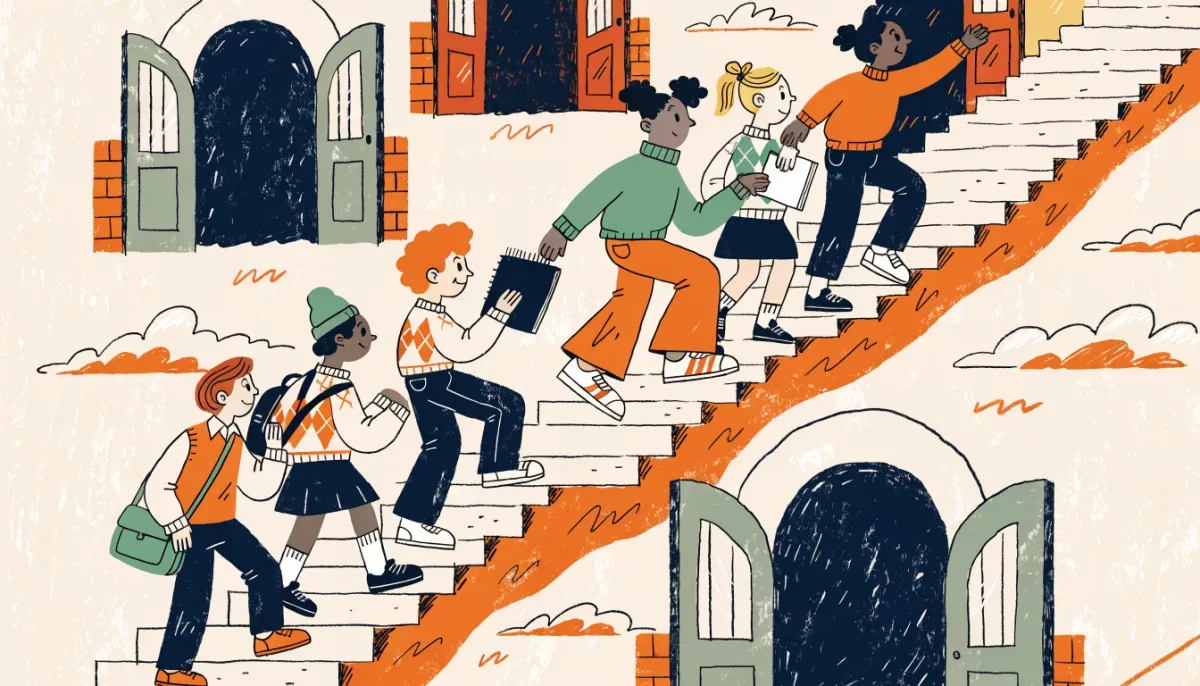 Illustration av svårighetsnivåer för antagning till olika universitetsprogram