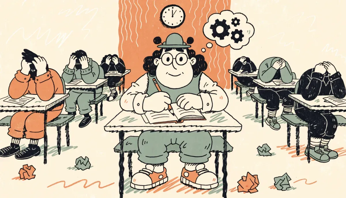 Provsal med studenter som skriver högskoleprovet